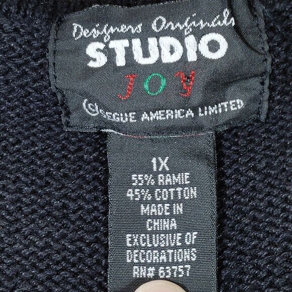 Vintage Designers Original 1X Christmas Sweater Vest Open Front Snowflake - Picture 3 of 8